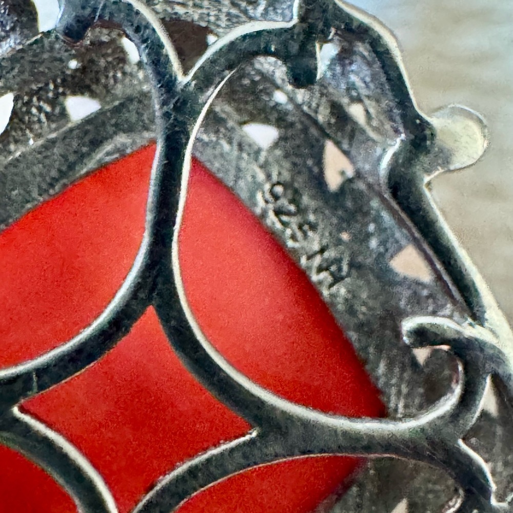 Gems En Vogue Michael Valitutti Coral N Sleeping Turquoise 24K/Silver Pendant - Picture 8 of 8
